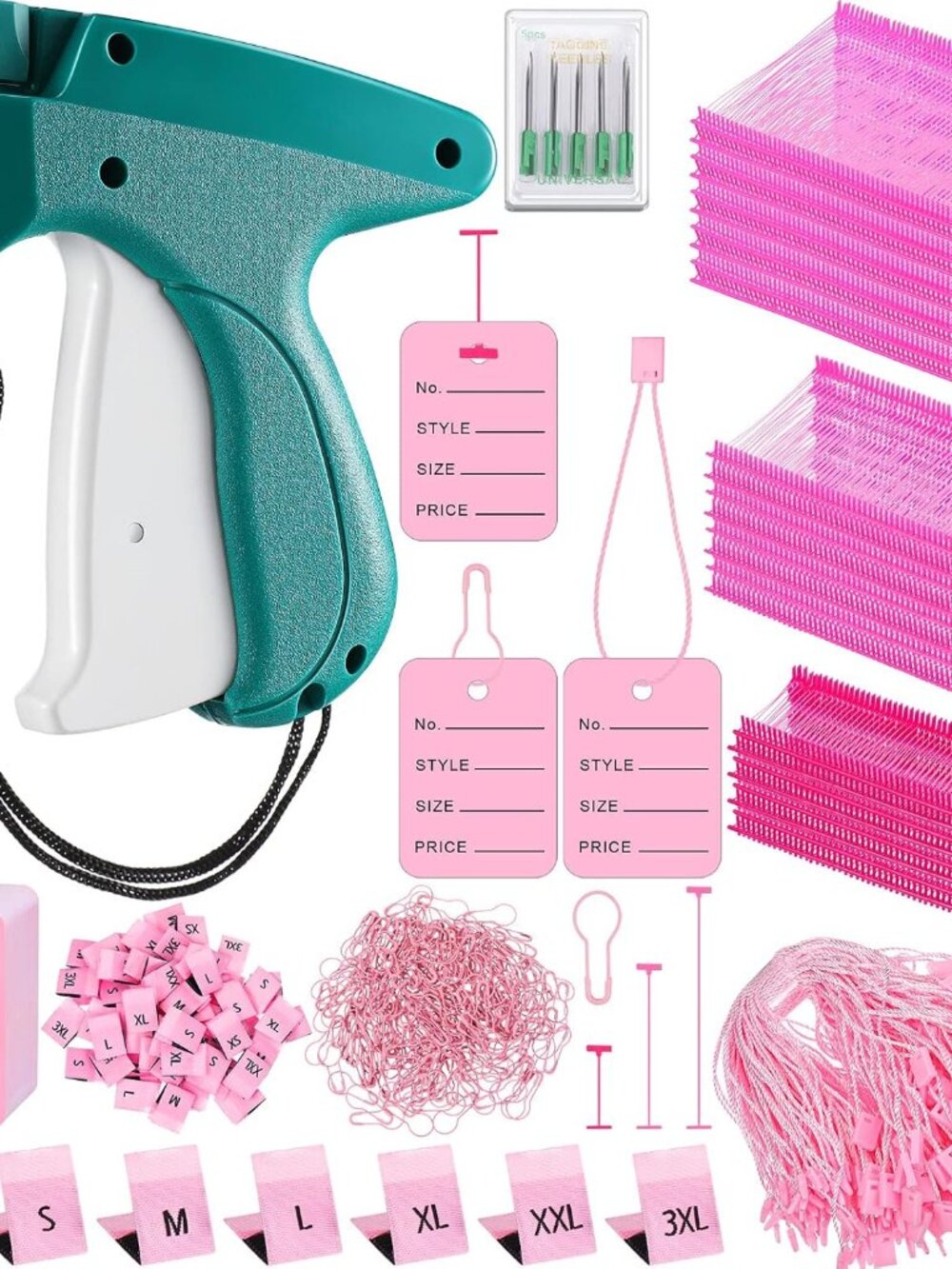 3576 Pcs Stitch Gun for Clothes, Tagging Gun, Pink